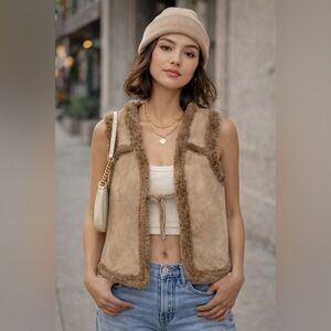 Vintage Genuine Shearling Vest | Luxe Cozy Layer size XS